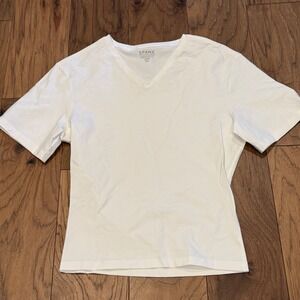 Spanx Mens Cotton Compression Undershirt White V-Neck Short Sleeve XXL